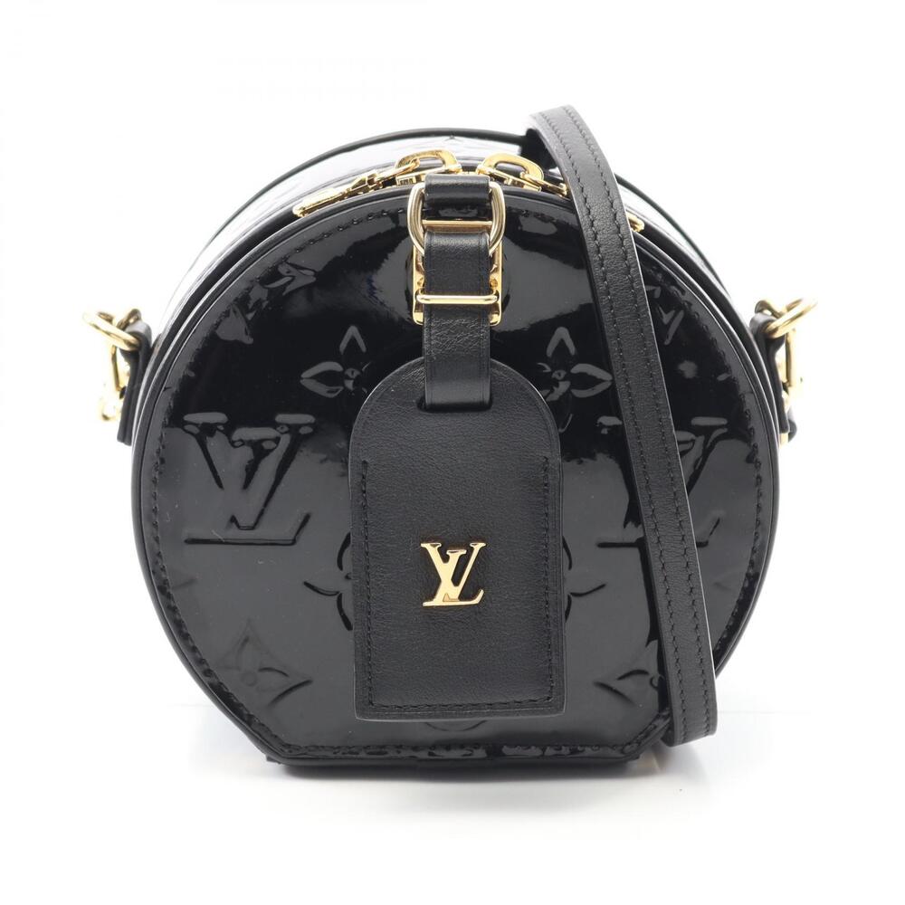 Louis Vuitton Boite Chapeau Shoulder Bag Leather Monogram Black